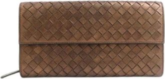 Bottega Veneta Pre-owned Wallets, female, Brown, Size: ONE SIZE Pre-owned Vintage Long Wallet (bi-fold)