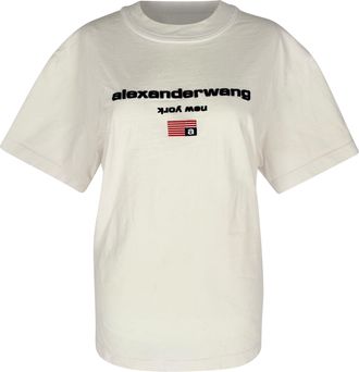 Alexander Wang Logo Graphic T-shirt in White Cotton