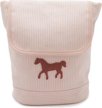 Herm&egrave;s Pink White Cotton Backpack (Pre-Owned)