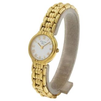 Dior Pre-owned Watches, female, White, Size: ONE SIZE Pre-owned Gold Plated Quartz 3036