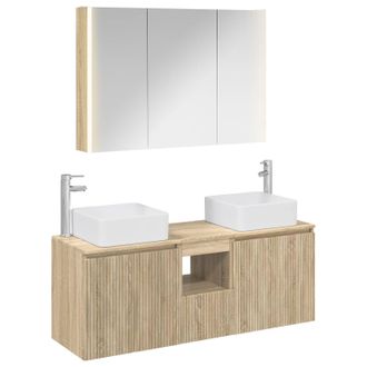 vidaXL Juego De Muebles De Ba&ntilde;o 4 Uds. Roble Sonoma Vidaxl