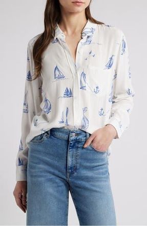 Rails Kathryn Sailboat Print Button-Up Shirt in Sailboats at Nordstrom Rack, Size X-Small