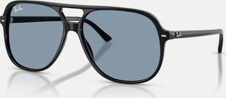Ray-Ban Bill - Occhiali da sole quadrati neri con lenti blu-Nero