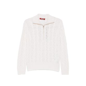 Max Mara Cable-knit Quarter-zip Sweater