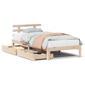 Berkfield Home Bed Frame with Drawers without Mattress 75x190 cm Small Single in Light Tan