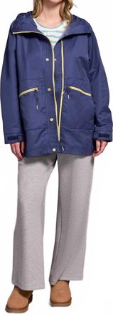 Tribal Water Repellent Lightweight Hooded Coat In Marine