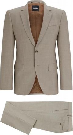 HUGO BOSS H Huge Two-piece Pak - Heren - Business pakken - Beige - 3XL - Tweed - Kostuums
