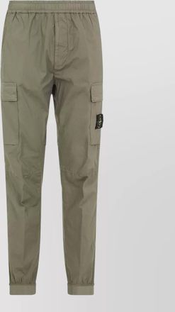 Stone Island cotton cargo trousers elastic waist cuffs