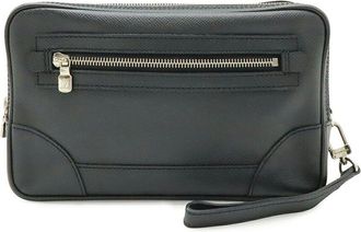 Louis Vuitton Grey Taiga Leather Pavel Clutch (Authentic Pre-Loved)