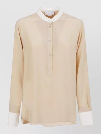 Stella McCartney contrast collar shirt long sleeve pleat