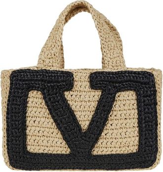 Valentino Garavani Small Tote Viva Superstar Crochet Rafia