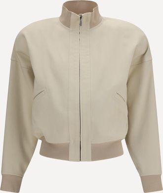 Gucci Bomber con zip in popeline di seta Woman 38