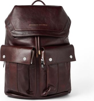 Brunello Cucinelli Calfskin leisure backpack in Rust Brown at Nordstrom