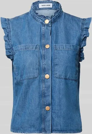 More & More Regular Fit Hemdbluse in Denim-Optik in Jeansblau, Gr&ouml;&szlig;e 40
