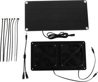 OEM Kit De Ventilador Solar, Panel Monocristalino De 20 W, Doble Flujo De 44 Cfm, Para Invernadero, Gallinero, Cobertizo