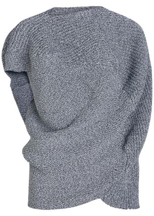 Issey Miyake Found Stone Asymmetric Ribbed-knit top - Grey - 2
