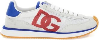 Dolce & Gabbana Multicolor Sneakers Puntige Neus Vetersluiting DG Logo - Dames - Sneakers - Veelkleurig - 36 EU - Su&egrave;de - Schoenen