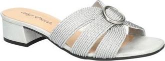 Easy Street Onyx Slide Sandal in Silver Woven at Nordstrom, Size 9.5