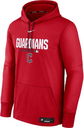 Nike Mens Cleveland Guardians Authentic Collection Nike Therma MLB Pullover Hoodie in Red | NAC3162NGUA-RMG