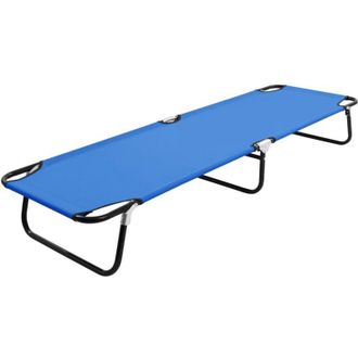 vidaXL Vidaxl - Lettino Prendisole Pieghevole Blu in Acciaio