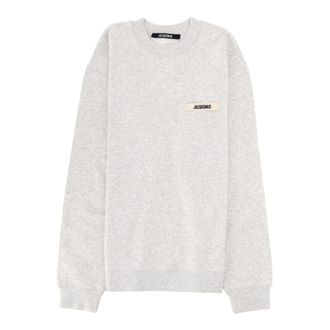 Jacquemus Sweatshirts, male, Gray, Size: M Le Sweatshirt Gros Grain