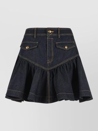 Zimmermann denim frill mini skirt