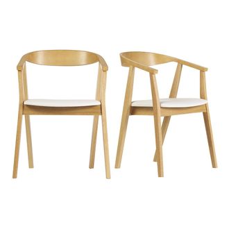Miliboo Miliboo - Sillas Escandinavas Dise&ntilde;o Blanco Y Madera Clara (juego De 2) Bahia
