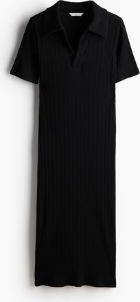 H&M MAMA Stillkleid mit Kragen - Schwarz