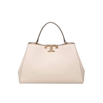 Tory Burch Eleanor Satchel Leather Bag In Stone