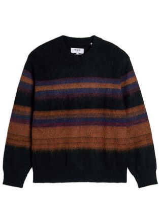 Wax London Wilde Striped Wool-blend Jumper - Black - Xxl