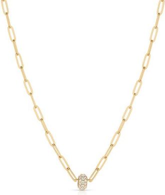 Thatch Astra Pav&eacute; Paperclip Necklace in 14K Gold Plated at Nordstrom