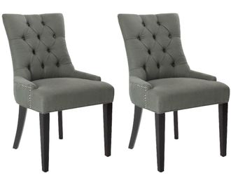 Safavieh Set de 2 sillas de comedor en madera de abedul gris oscuro