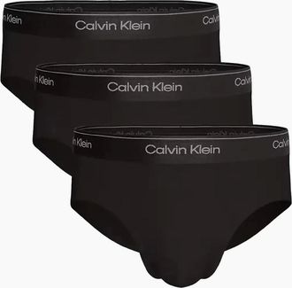 Calvin Klein Mens 3-Pack Icon Cotton Stretch Briefs, All Black - Size: 35/34/32