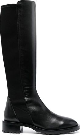 Stuart Weitzman panelled knee-length boots - women - Leather - 41 - Black