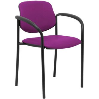 Piqueras y Crespo Silla Fija Styl Similpiel Morado Chasis Negro Con Brazos