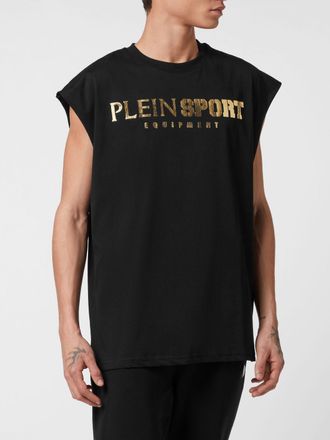 Plein Sport Canotta relaxed fit in jersey con logo laminato