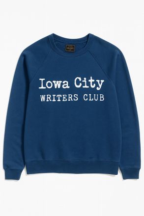 The Original Retro Brand Unisex Iowa City Writers Club Full Length Sweatshirt In Vintage Marine Navy