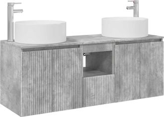 vidaXL Juego De Muebles De Ba&ntilde;o 3 Uds. Gris Hormig&oacute;n Vidaxl