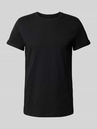 Bread & Boxers T-Shirt mit geripptem Rundhalsausschnitt in Black, Gr&ouml;&szlig;e M