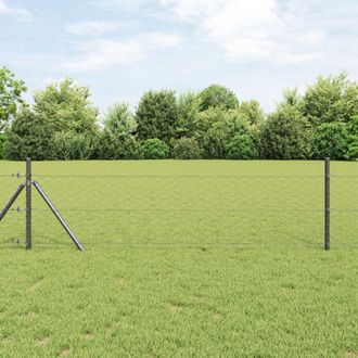 Berkfield Home Hexagon Fence Grey 0.8x10 m Steel