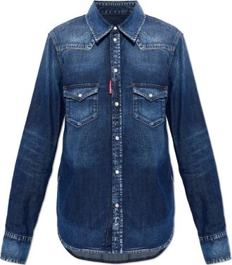 Dsquared2 Denim Shirt - Dames - Spijkeroverhemden - Blauw - XS - Denim - Overhemden