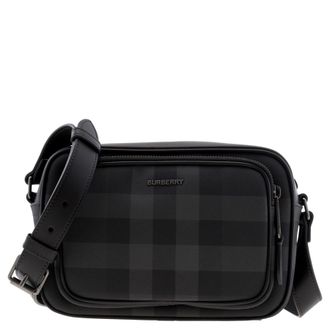 Burberry Charcoal Paddy Check Leather Messenger Bag