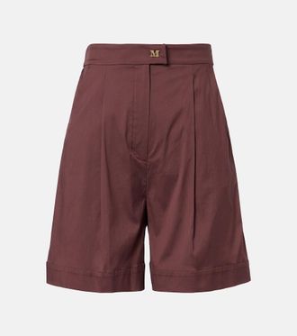 Max Mara Medeola pleated cotton-blend shorts