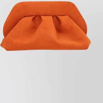 Themoir&egrave; suede pleated clutch bag detachable strap