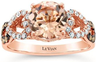 Le Vian Ladies Peach Morganite Rings set in 14K Strawberry Gold