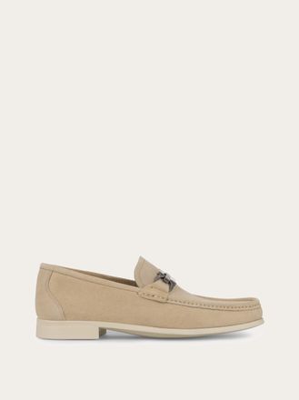 Ferragamo Men Gancini ornament loafer White Size 10.5