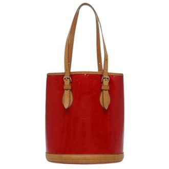 Louis Vuitton Pre-owned Bucket Bags, female, Red, Size: ONE SIZE Pre-owned Bucket Bag - Monogram Vernis