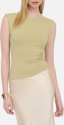 Blu Pepper Ribbed Ruched Top in Light Olive at Nordstrom Rack, Size Medium