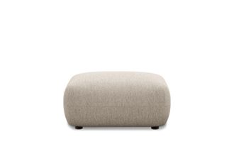 Castlery Auburn Ottoman Customized, Performance Classic Twill Light Grey, Spill Resistant, Modular for Ottomans