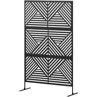 OUTSUNNY Separ&eacute; Divisorio da Esterno e Traliccio per Piante 122x45x198cm Nero